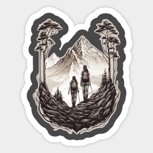 Woman hiking Sticker